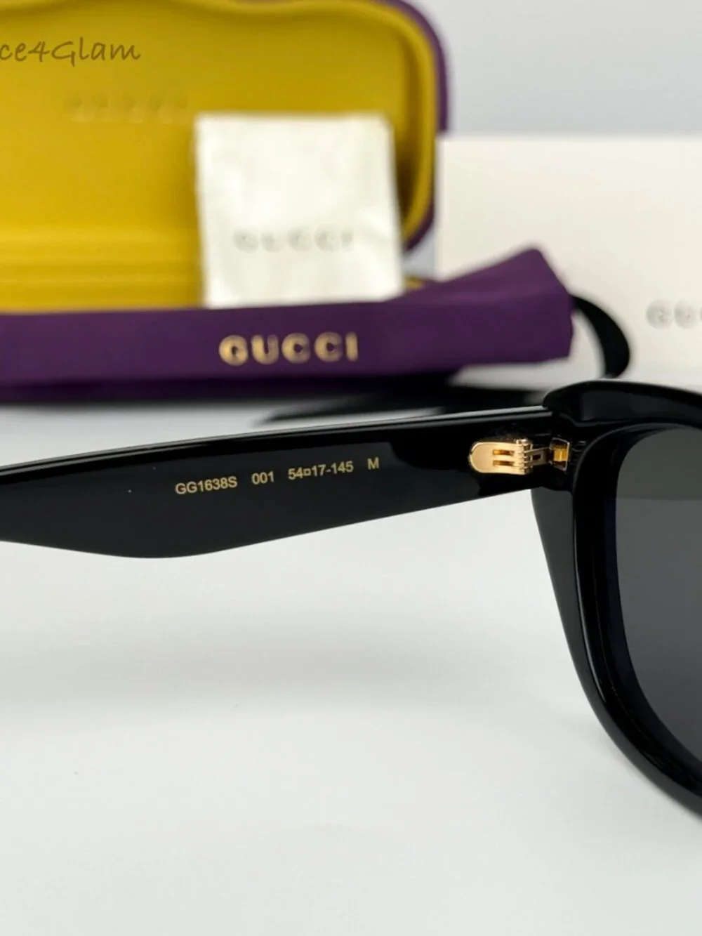Gucci Women Sunglasses Black Grey Cat Eye GG1638S 001 NEW AUTHENTIC - Picture 6 of 13